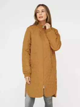 Стеганая куртка Ilse Jacobsen "ART06", с капюшоном, дышащая, ветронепроницаемая, двусторонняя молния, стеганая, коричневый