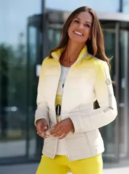 Стеганая куртка Inspirations, без капюшона Inspirationen, цвет Limone-Ecru-Bedruckt