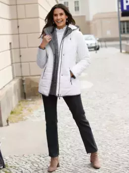 Стеганая куртка Inspirations с капюшоном Inspirationen, серый