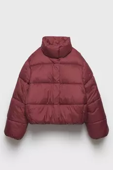Стеганая куртка из нейлона z3d ZARA, бордовый