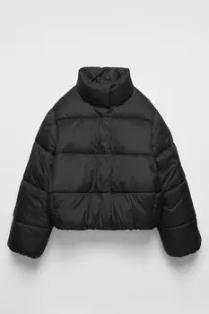 Стеганая куртка из нейлона z3d ZARA, черный