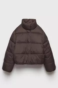 Стеганая куртка из нейлона z3d ZARA, коричневый