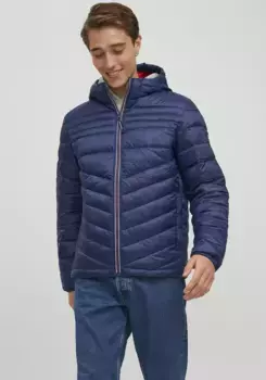 Стеганая куртка Jack & Jones "HERO PUFFER HOOD", с капюшоном, синий