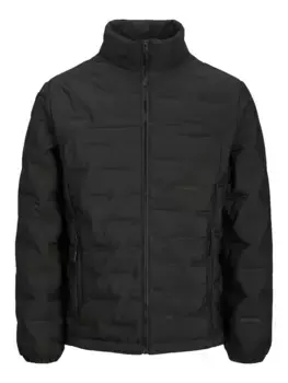Стеганая куртка Jack & Jones "JCOSONIC STAND COLLAR JACKET", с капюшоном, черный
