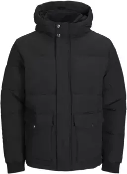 Стеганая куртка Jack & Jones "JJDAVID PUFFER JACKET", с капюшоном, черный