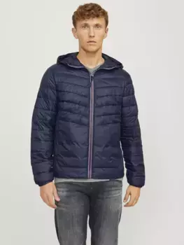 Стеганая куртка Jack & Jones "JJESPRINT PUFFER HOOD NOOS", с капюшоном, темно-синий