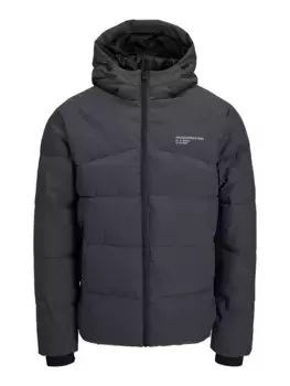 Стеганая куртка Jack & Jones "JJFLOW PUFFER JACKET", с капюшоном, цвет Asphalt