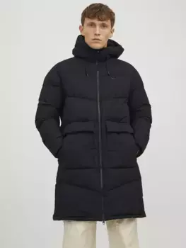 Стеганая куртка Jack & Jones "JORVESTERBRO LONG PUFFER SN ", с капюшоном, черный