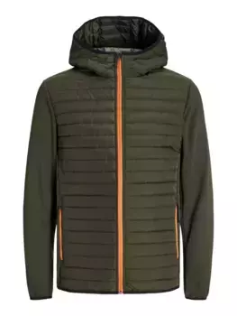 Стеганая куртка Jack & Jones PlusSize "JJEMULTI QUILTED JACKET PS NOOS", с капюшоном, цвет Rosin