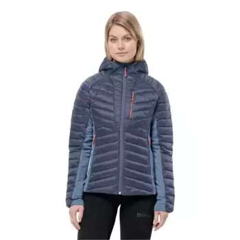 Стеганая куртка Jack Wolfskin "ROUTEBURN PRO INS JKT W", без капюшона, ветронепроницаемая, с высокой водоотталкивающей способностью, дышащая, цвет Evening Sky