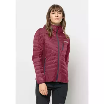 Стеганая куртка Jack Wolfskin "ROUTEBURN PRO INS JKT W", с капюшоном, цвет Sangria-Red