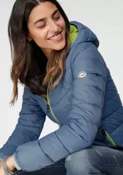 Стеганая куртка KangaROOS, с капюшоном, с контрастными деталями, цвет Rauchblau Grn (Steppjacke Aus Nachhaltigem Material)