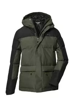 Стеганая куртка, капюшон, боковые карманы, детская killtec, оливковый