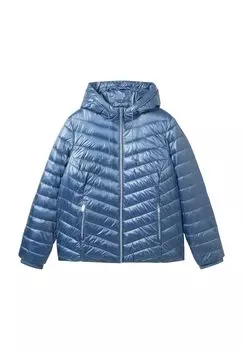 Стеганая куртка, капюшон, кулиска, женская Tom Tailor, цвет Coronet Blu