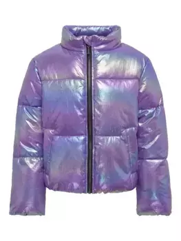 Стеганая куртка KIDS ONLY "KOGCELINE METALLIC SHORT PUFFER CS OTW", цвет Purple Opulence