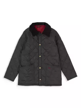 Стеганая куртка Liddesdale для маленьких мальчиков и мальчиков Barbour, оливковый