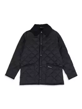 Стеганая куртка Liddesdale для маленьких мальчиков и мальчиков Barbour, черный