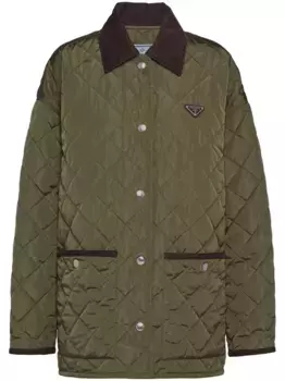 Стеганая куртка Light Re-Nylon Prada, зеленый