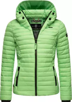 Стеганая куртка Marikoo "Бархатная лапка", с капюшоном, сверхлёгкая переходная куртка с капюшоном, мятный