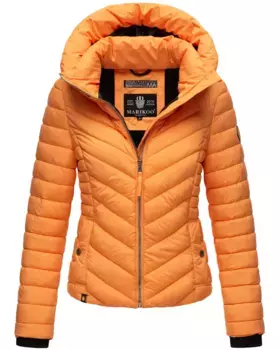 Стеганая куртка Marikoo "Кагоми" с большим капюшоном, цвет Apricot Sorbet