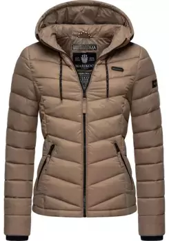 Стеганая куртка Marikoo "Куала" с капюшоном, сверхлегкая переходная куртка с капюшоном, коричневый