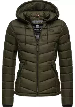 Стеганая куртка Marikoo "Куала" с капюшоном, сверхлегкая переходная куртка с капюшоном, зеленый