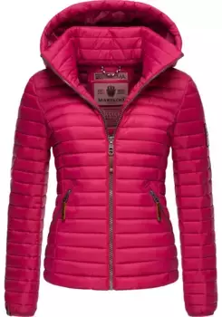 Стеганая куртка Marikoo "Lion Baby" с капюшоном, стильная переходная куртка со съемным капюшоном, фуксия