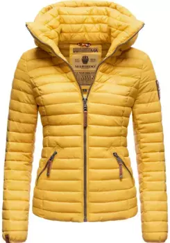 Стеганая куртка Marikoo "Lion Baby" с капюшоном, стильная переходная куртка со съемным капюшоном, желтый