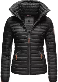 Стеганая куртка Marikoo "Lion Baby" с капюшоном, стильная переходная куртка со съемным капюшоном, черный
