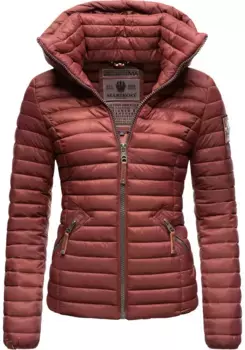 Стеганая куртка Marikoo "Lion Baby" с капюшоном, стильная переходная куртка со съемным капюшоном, бордовый