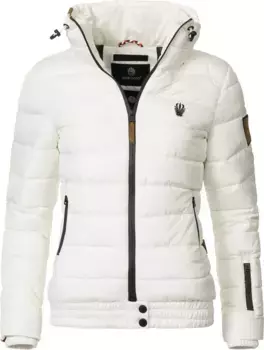 Стеганая куртка Marikoo "Яд", без капюшона, стильная женская зимняя куртка с высоким воротником, белый