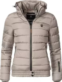 Стеганая куртка Marikoo "Яд", без капюшона, стильная женская зимняя куртка с высоким воротником, коричневый