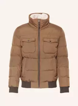 Стеганая куртка mist с искусственным мехом Reiss, коричневый