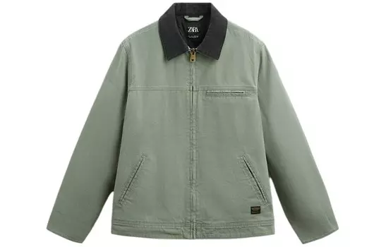 Стеганая куртка мужская светло-зеленая Zara, светло-зеленый