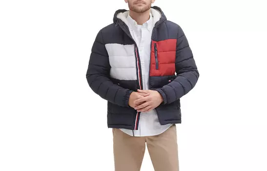 Стеганая куртка мужская темно-синяя Tommy Hilfiger, темно-синий
