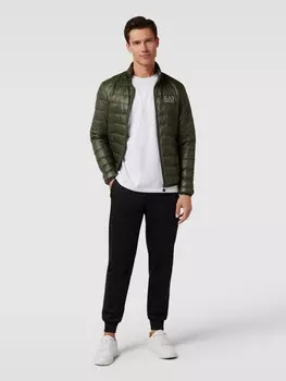 Стеганая куртка на молнии EA7 Emporio Armani, оливково-зеленый