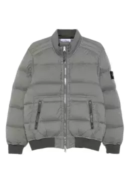 Стеганая куртка на молнии Stone Island, зеленый