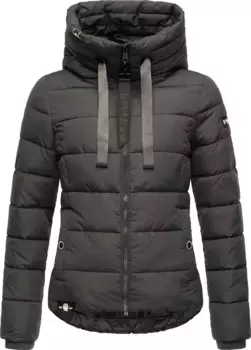 Стеганая куртка Navahoo "Amayaa", с капюшоном, стильная женская зимняя куртка с классными аппликациями, антрацит