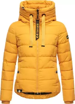 Стеганая куртка Navahoo "Amayaa", с капюшоном, стильная женская зимняя куртка с классными аппликациями, желтый