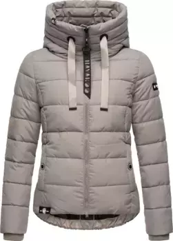 Стеганая куртка Navahoo "Amayaa", с капюшоном, стильная женская зимняя куртка с классными аппликациями, цвет Kieselgrau