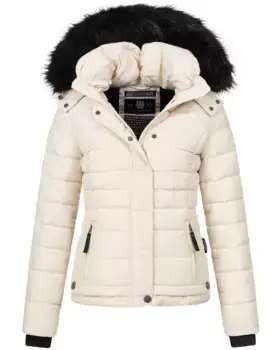 Стеганая куртка Navahoo "Хлоя", качественная зимняя куртка со съемным капюшоном, бежевый