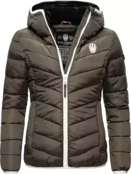 Стеганая куртка Navahoo "Элва" с капюшоном, стильная женская зимняя куртка с капюшоном, антрацит