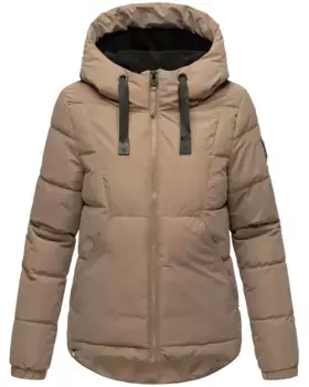 Стеганая куртка Navahoo "Ледяные шары", с капюшоном, стильная женская зимняя куртка с капюшоном, коричневый