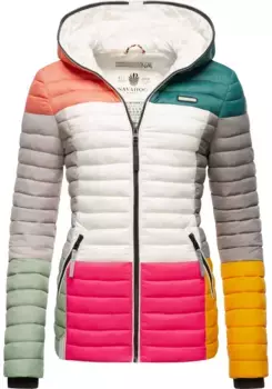 Стеганая куртка Navahoo "Мультикулти" с капюшоном, стильная переходная куртка с цветовой блокировкой и капюшоном, цвет Dark