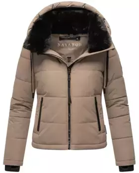 Стеганая куртка Navahoo "With Love XIV", с капюшоном, теплая стеганая женская зимняя куртка с уютным воротником, коричневый