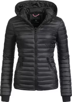 Стеганая куртка наваху "Кимук" с капюшоном, легкая переходная куртка с капюшоном Navahoo, черный