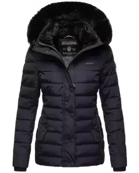 Стеганая куртка Наваху "Милианаа" с капюшоном, элегантная зимняя куртка с капюшоном из мягкого искусственного меха Navahoo, синий