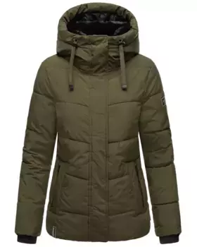 Стеганая куртка Наваху "Скажи да XIV", с капюшоном, теплая стеганая зимняя куртка с капюшоном Navahoo, зеленый