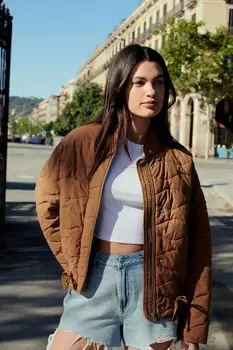 Стеганая куртка Next, коричневый