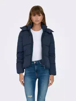 Стеганая куртка ONLY "ONLCALLIE FITTED PUFFER JACKET CC OTW", с капюшоном, цвет Dress Blues